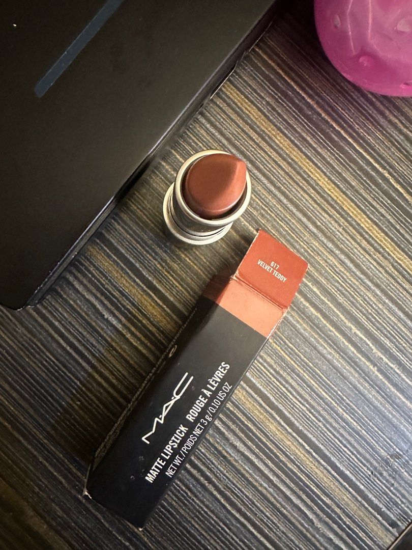 MAC Matte Lipstick - Velvet Teddy (Category: Makeup) located in Manila. Submitted by ughrian (Listing ID 1326456715, Image 3). Description: Swatched only! The color does not fit me so I’m selling it huhu, it was so famous and hyped, that’s why I bought it but it’s not really my color. For reference, I am morena and warm toned. Authentic and bought from a reputable seller in IG!.