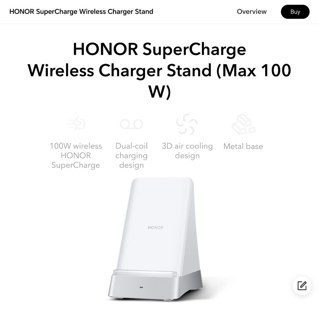 Meet any mrt) Honor SuperCharge Wireless Charger Stand (Max 100W