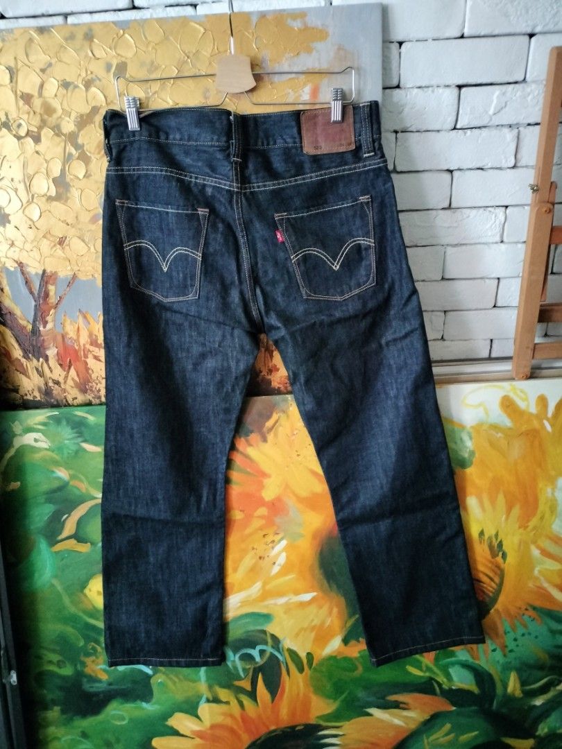 Mens LEVIS 523 Straight Jeans Dark Blue W34 L34