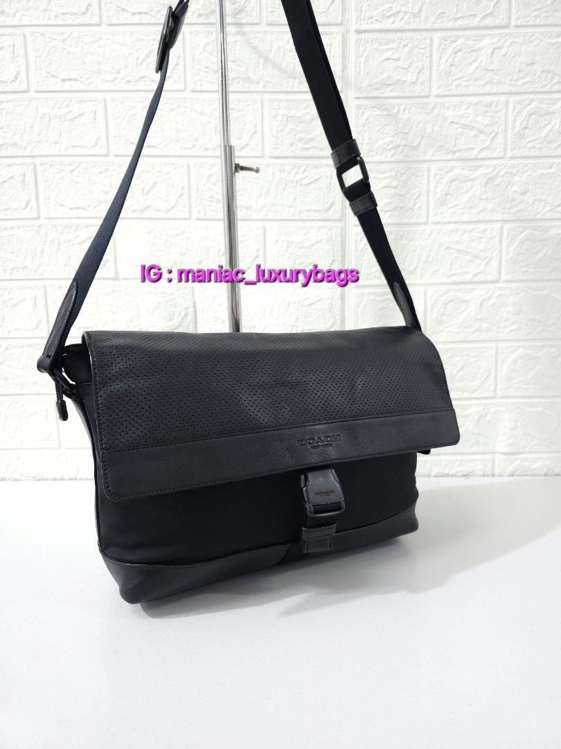 Messengerbag COACH *Bike Bag in Nylon and Perforated Leather