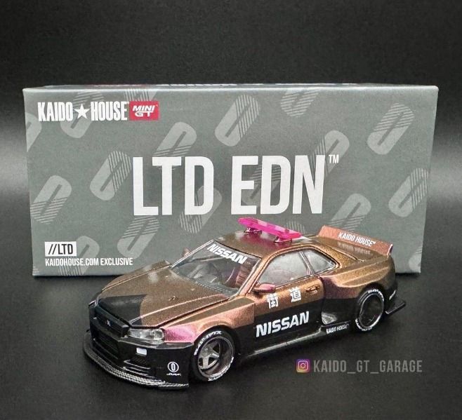 最初の  Skyline Nissan HOUSE KAIDO GT MINI GT-R V2 Works Kaido R34 ミニカー