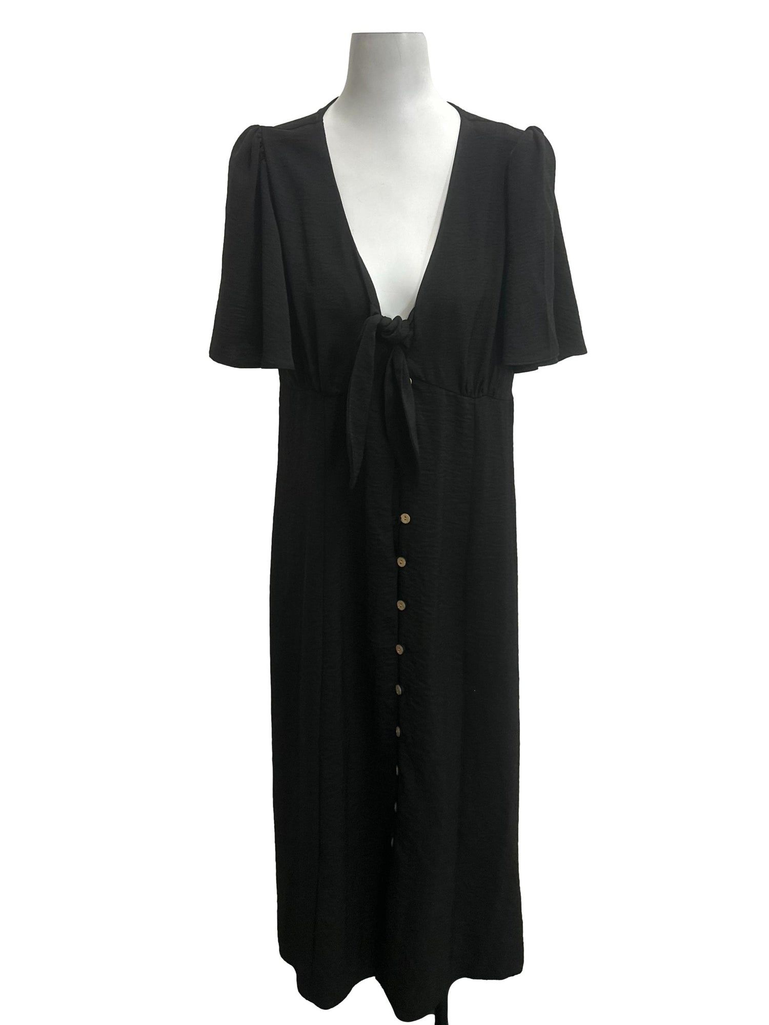 New Look Black Button Down Dress Women s Fashion Dresses Sets Dresses on Carousell