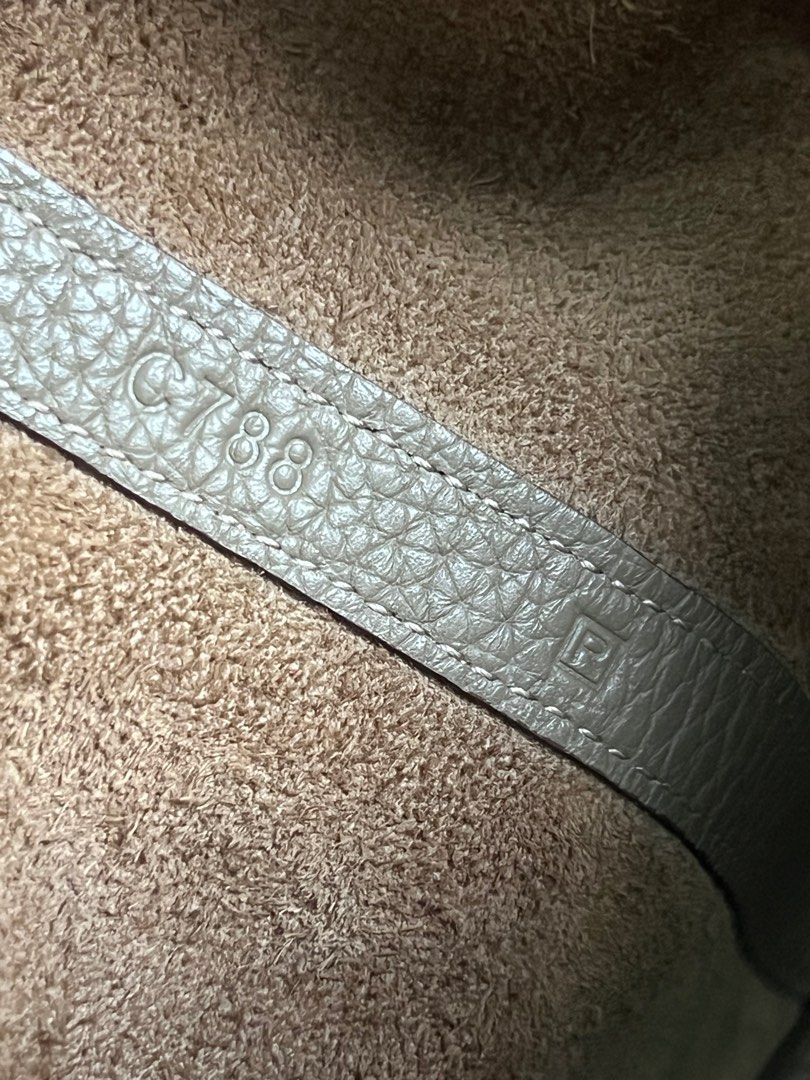 Picotin 18 in Etain (Category: Luxury Bags & Wallets) located in Quezon City. Submitted by lesgosago (Listing ID 1326446820, Image 3). Description: NGA but coded Soft genuine leather Bought from another online seller Bag, lock and key only, as is. MOP: gcash/BPI MOD: sdd/lbc.