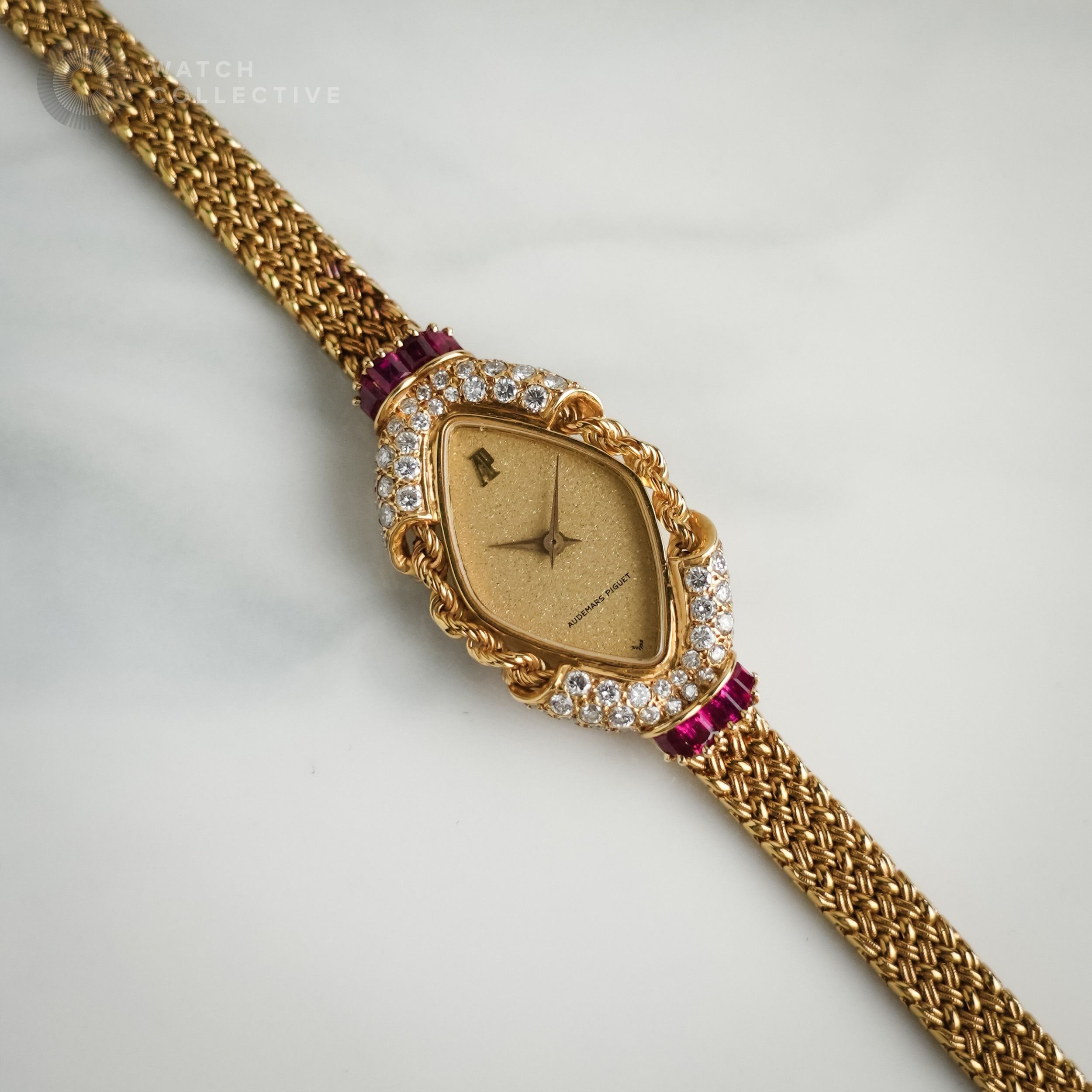 POSSIBLY UNIQUE BAGUETTE Audemars Piguet Vintage Ruby and Diamond Set Solid Gold Manual Winding Luxury Watches on Carousell
