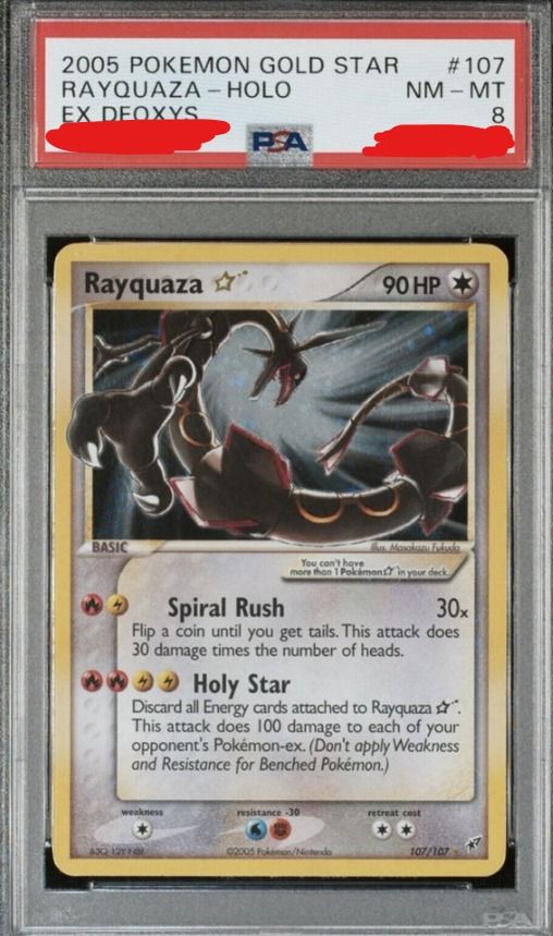 psa 8 rayquaza gold star, Hobbies & Toys, Toys & Games on Carousell