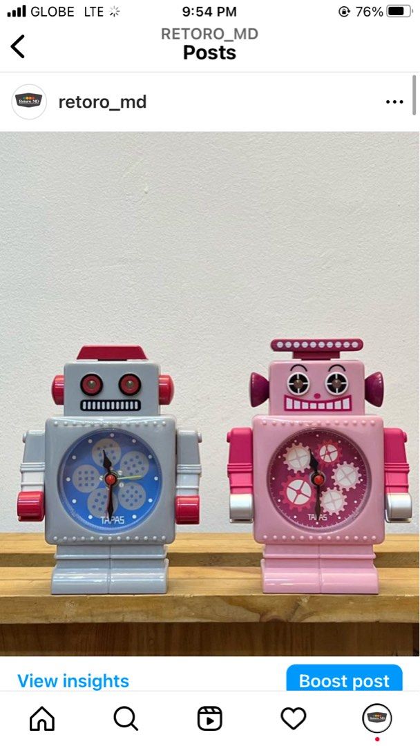 Robot Alarm Clock (Category: Clocks) located in Manila. Submitted by CPtoysandcollectibles (Listing ID 1326432864, Image 3). Description: Brand new TAPAS Robot alarm clocks. From Japan In excellent working condition. Accurate time and alarm function. Runs on 2 AAA size batteries. ©️GEAR ATELIER LIMITED 2009 Available colors: Pink and Gray only Stocks available #tapasrobots #tapasclock.