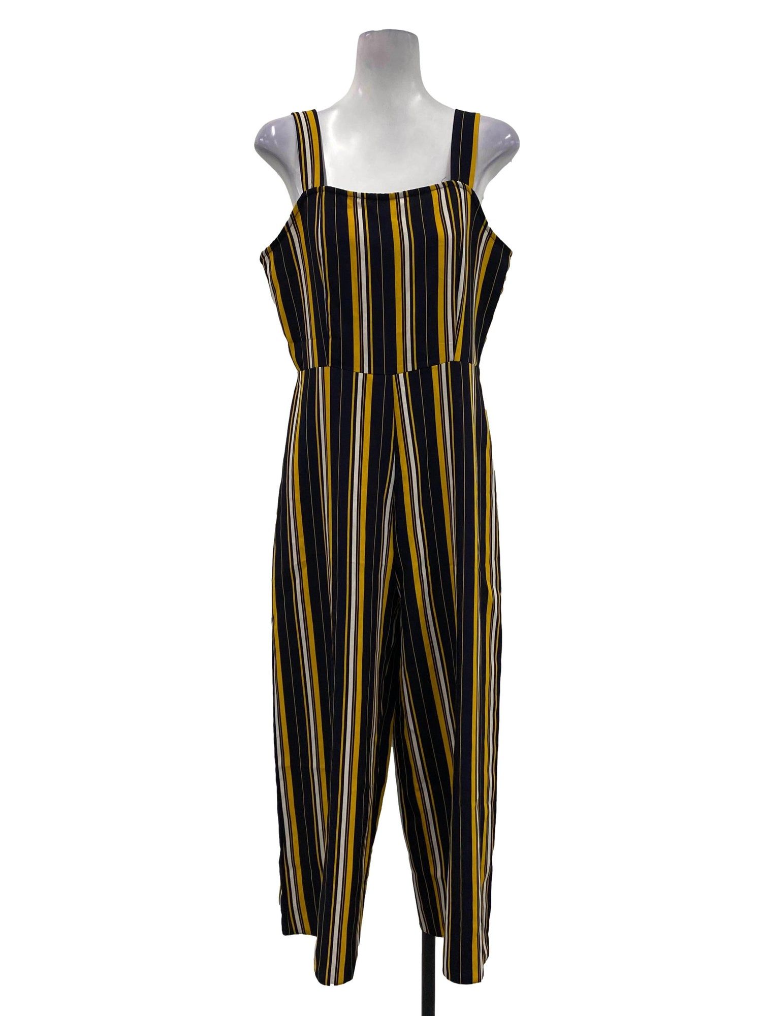 Black and yellow striped jumpsuit discount