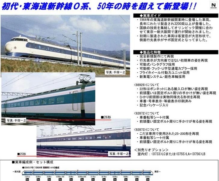 現貨TOMIX 98929 光之鼻0系東海道新幹線開業ひかり1号/H2編成12 現貨TOMIX 98929 光之鼻0系東海道新幹線開業ひかり1号/H2編成12