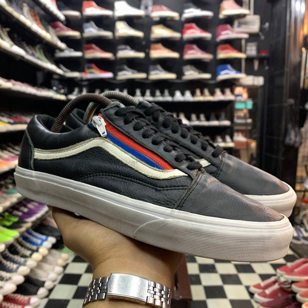 Vans old skool zip leather cheap