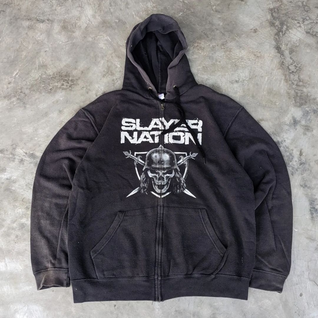 Zip Hoodie Pria SLAYER NATION Original FOTL Size L Fesyen Pria Pakaian Baju Luaran di Carousell