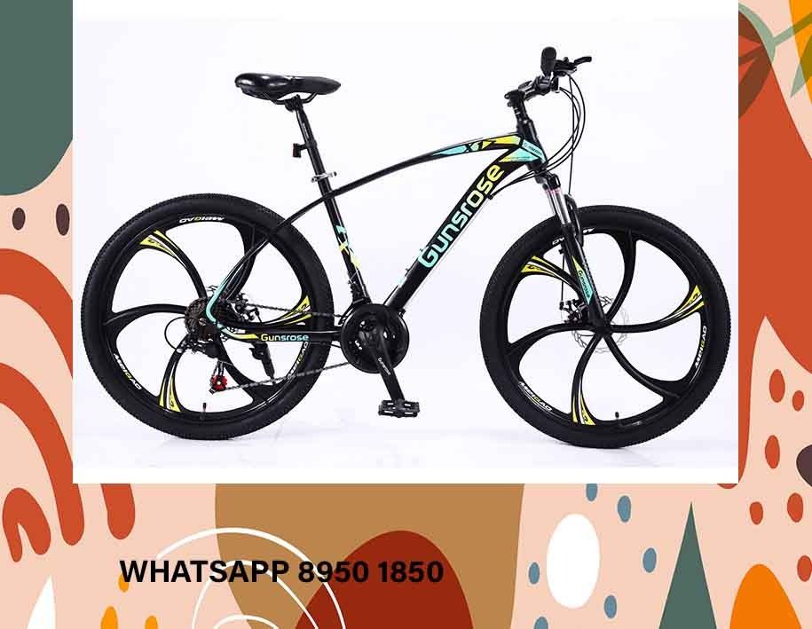 26 inch 21 Speeds 6 Blade Black Green Gunsrose Bike food delivery child baby seat