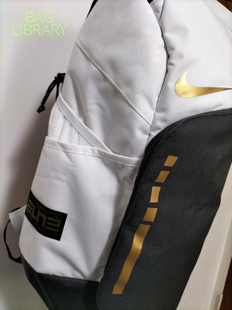 nike white and gold backpack