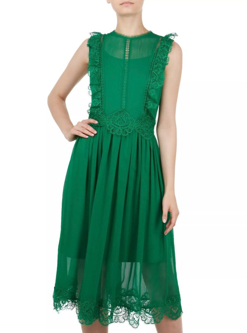 Ted baker porrla frill lace midi dress online