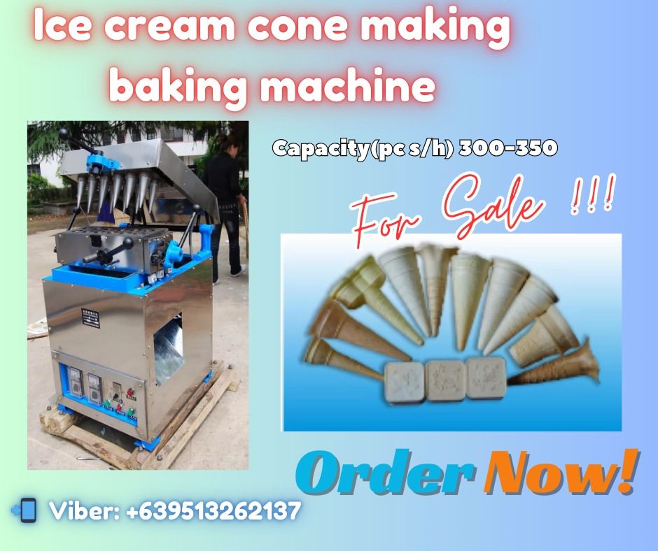 Baking Equipment Cream Wafer Cone Machine (Category: Bakeware) located in Caloocan City. Submitted by vedadacian34812 (Listing ID 1323371465, Image 1). Description: Terms of Payment: 💰50% Security Deposit for processing of unit✔️ 💰50% Cash Upon Delivery or pick up Along Pasig Area✔️ 📌CE and ISO Certified💯 .