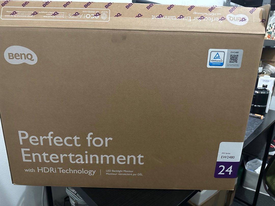 BenQ EW2480 with free stand (Category: Monitor Screens) located in Pasig City. Submitted by indigo.fuschia (Listing ID 1323421274, Image 3). Description: Almost brand new, 9 months old Complete box and accessories With free white stand .