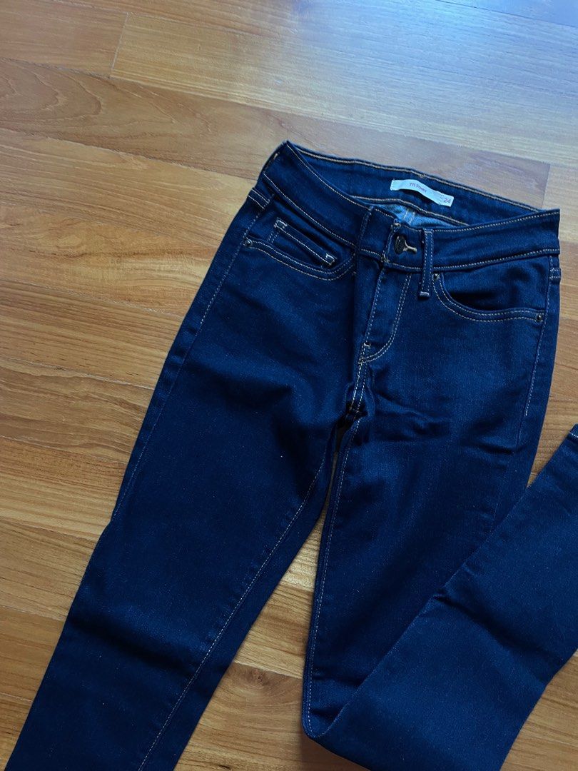 Levi's 711 skinny dark blue top