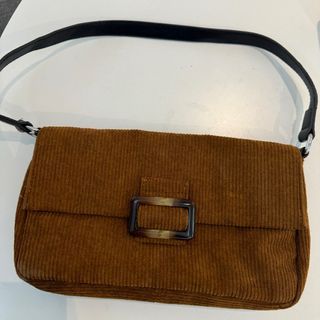 Brown Camel Corduroy Baguette Bag Shoulder Bag