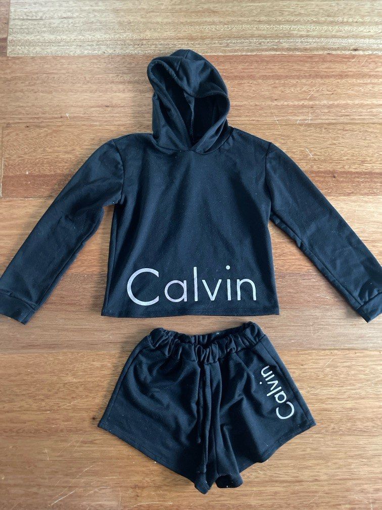 Calvin klein hoodie and shorts set shop