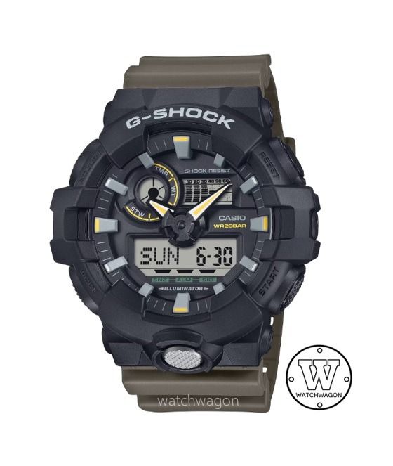 Casio G Shock GA 710TU 1A3 Utility Series Two Tone Black and Olive Green Analog Digital Sports Watch ga 710 ga 700 Men s Fashion Watches Accessories Watches on Carousell