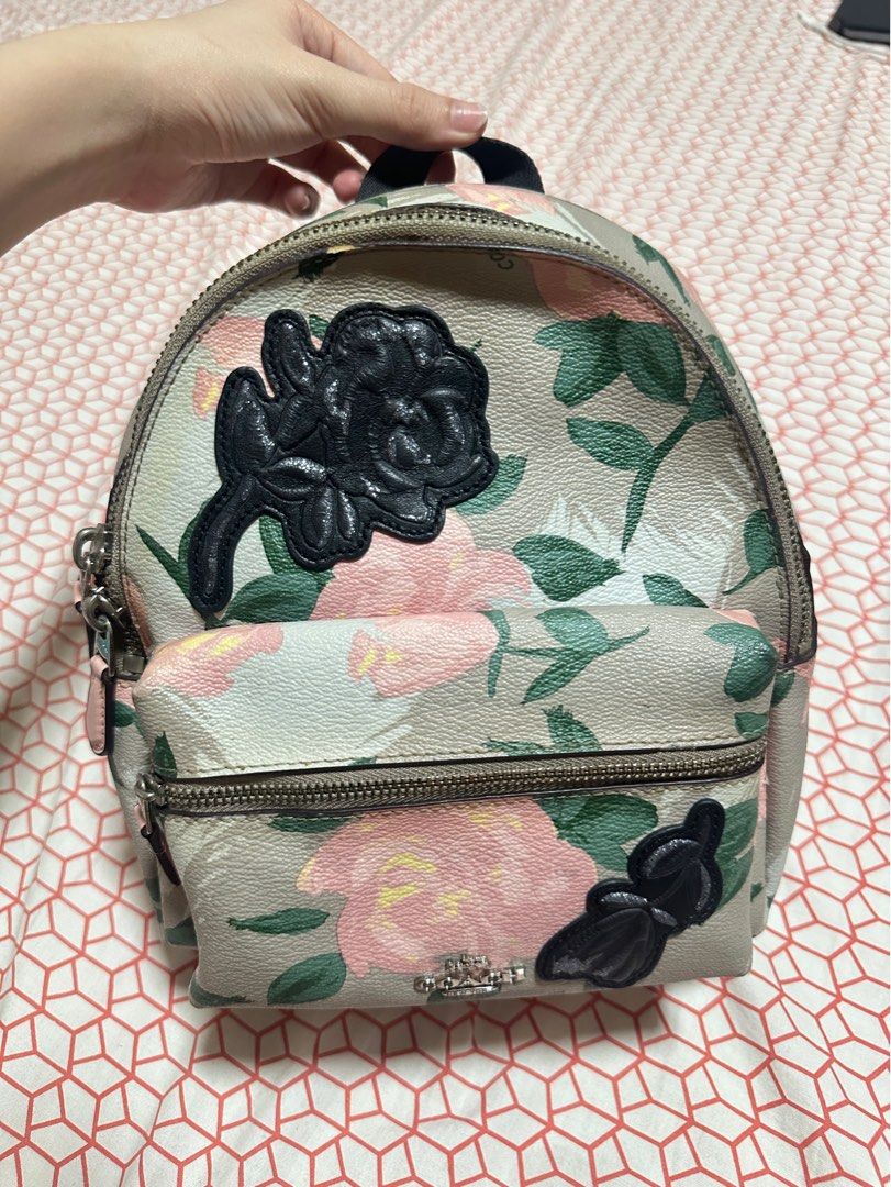 coach camo rose backpack Authentic Coach Mini Charlie Backpack with Camo Rose Floral Print Limited  Edition, Luxury, Bags & Wallets on Carousell