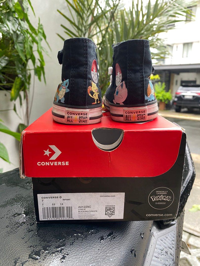 Converse Pokemon x Chuck Taylor All Star High (Category: Babies & Kids Fashion) located in Manila. Submitted by stuffandtelle (Listing ID 1323337535, Image 2). Description: Original Infant Size 7 US/UK.