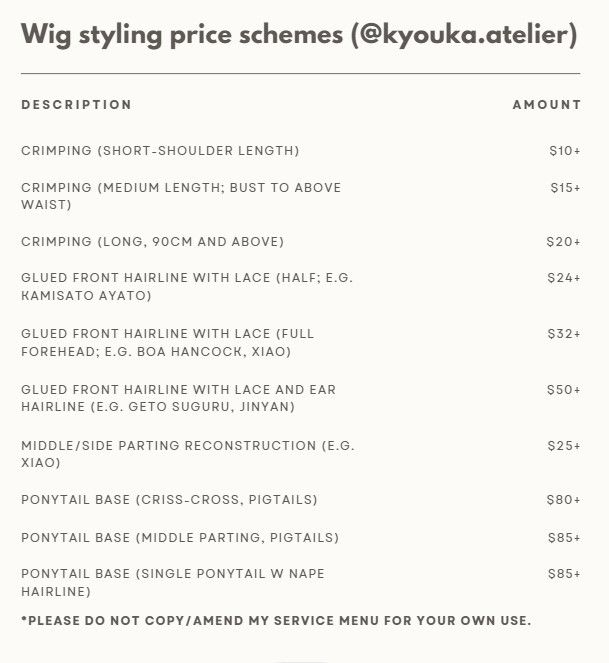 Cosplay Wig Commissions Wig Styling Service