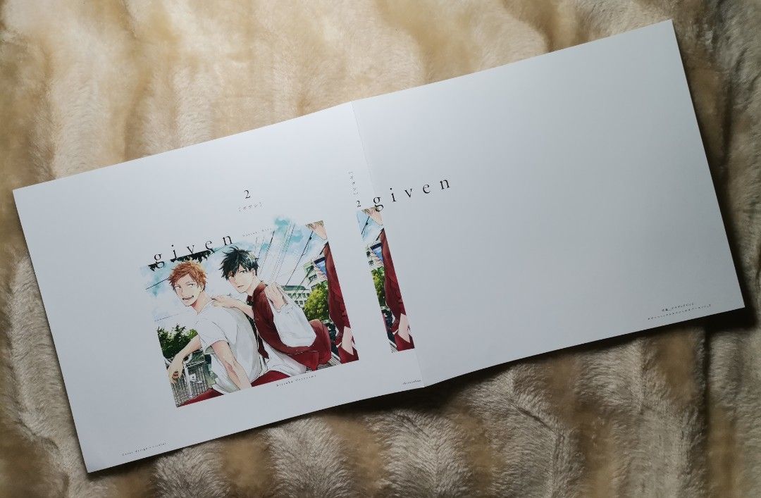 GIVEN Special Comic Covers (Sold per pc/take all) (Category: Comics & Manga) located in Taguig. Submitted by lae.onlineshop (Listing ID 1323412382, Image 2). Description: Avail 3 designs Fits: W: 12.8cm L: 18.2cm PHOTOS 1-3 ✅AVAIL PHOTOS 4-6 ❌SOLD❌ ‼️1 DAY RESERVATION ONLY‼️.