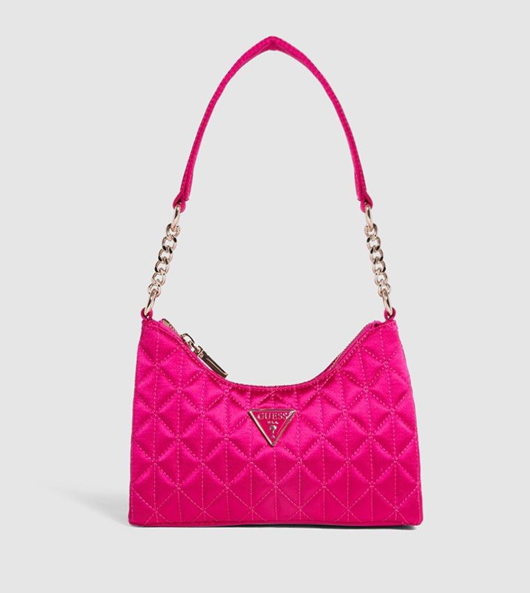 Guess Velina Mini Top Zip Shoulder Bag in fuchsia #2409003