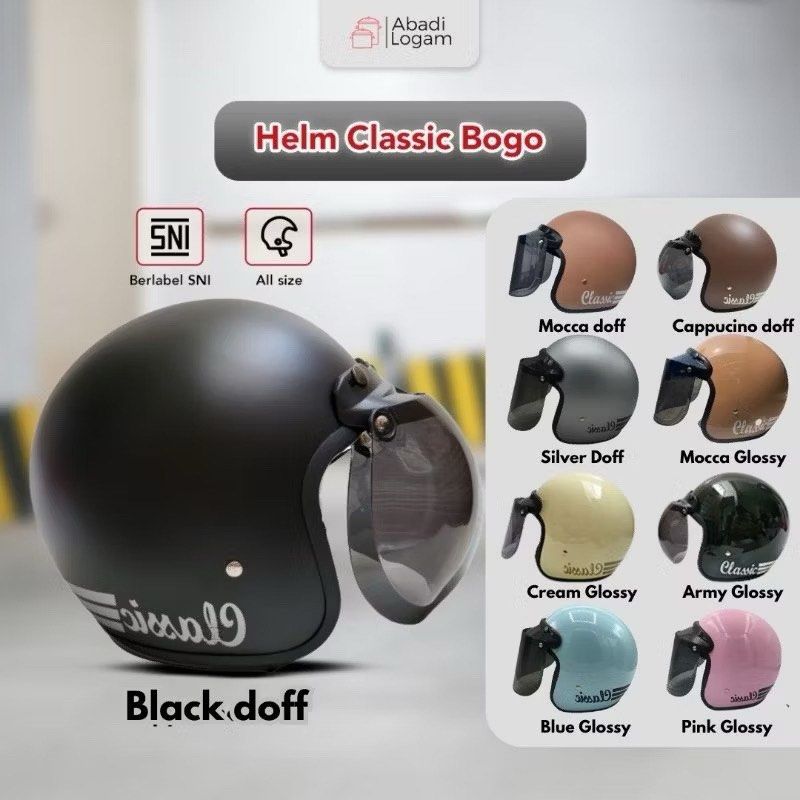 Helm Bogo retro BARU, Motor di Carousell