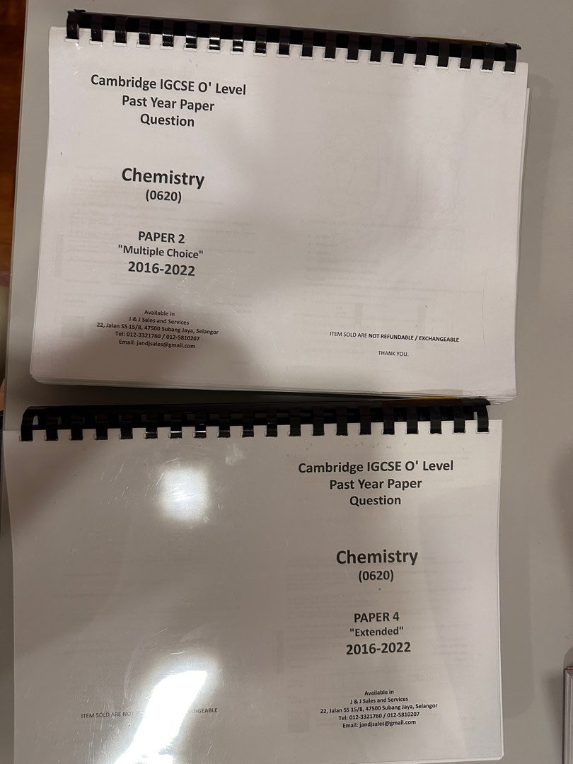 Igcse Chemistry Past Year Papers