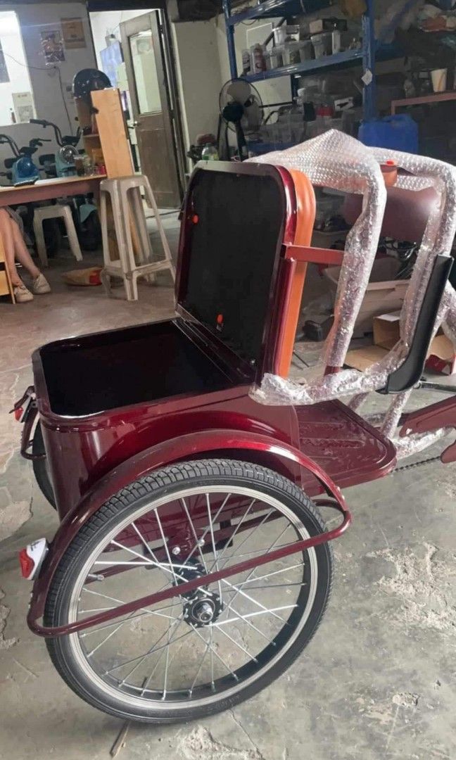 KOREAN CARGO BIKE (Category: Bicycles) located in Manila. Submitted by saguittarian06 (Listing ID 1323336654, Image 1). Description: KOREAN BIKE CARGO BIKE Three-Wheeled High Quality Paint Comfy Saddle 20inches Tires Mud Guard/Fender Metal Cargo (wired) Front Basket RIDER Weight Capacity: Up to 200 kgs DIRECT PM PO FOR INTERESTED COLOR:Maroon free assemble n po.