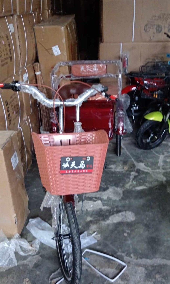 KOREAN CARGO BIKE (Category: Bicycles) located in Manila. Submitted by saguittarian06 (Listing ID 1323336654, Image 2). Description: KOREAN BIKE CARGO BIKE Three-Wheeled High Quality Paint Comfy Saddle 20inches Tires Mud Guard/Fender Metal Cargo (wired) Front Basket RIDER Weight Capacity: Up to 200 kgs DIRECT PM PO FOR INTERESTED COLOR:Maroon free assemble n po.