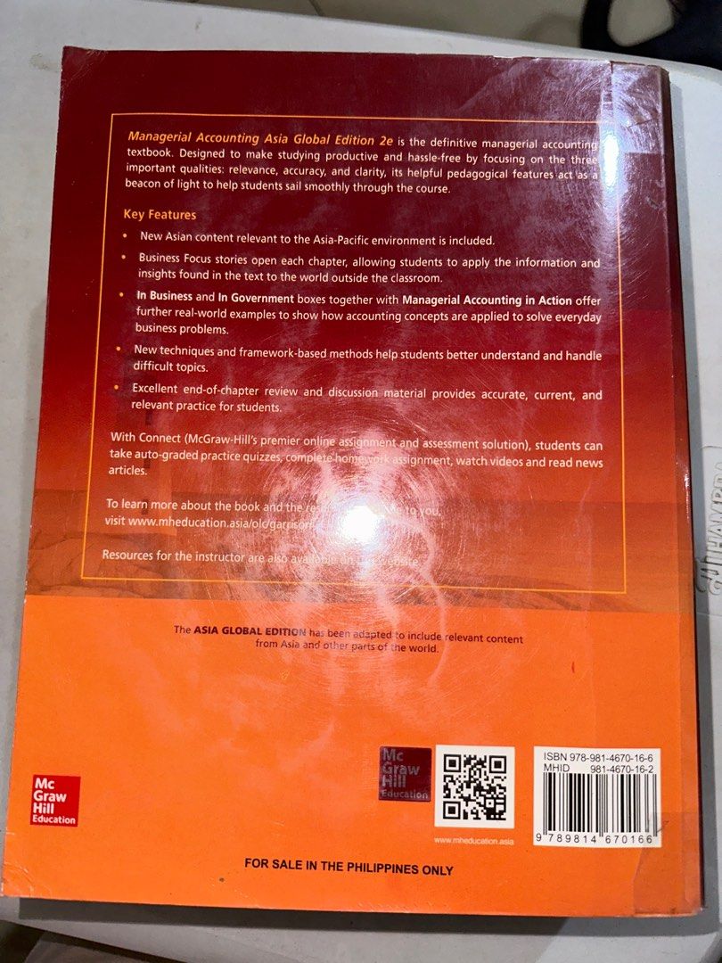 Managerial Accounting 2nd Edition (Category: Textbooks) located in Taguig. Submitted by sojulovers (Listing ID 1323429880, Image 3). Description: - With some highlights, pencil/friction pen, post its throughout the book.