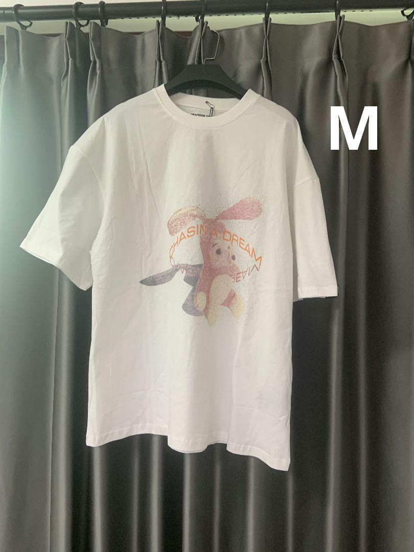全新MARTINE ROSE T-SHIRT WHITEBUNNY 落肩寬鬆半袖T恤, 他的時尚  