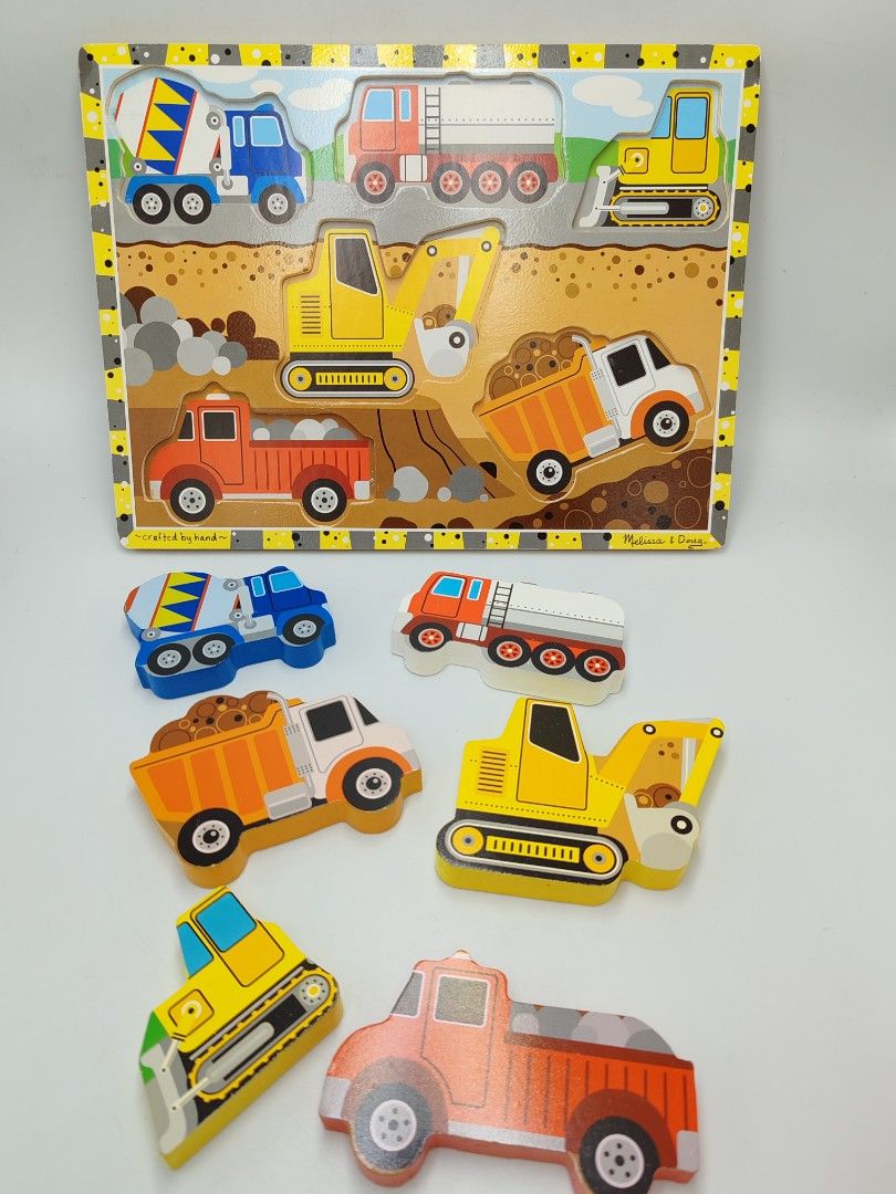 Melissa Doug Construction Chunky Puzzle B21 Hobbies Toys Toys Games on Carousell