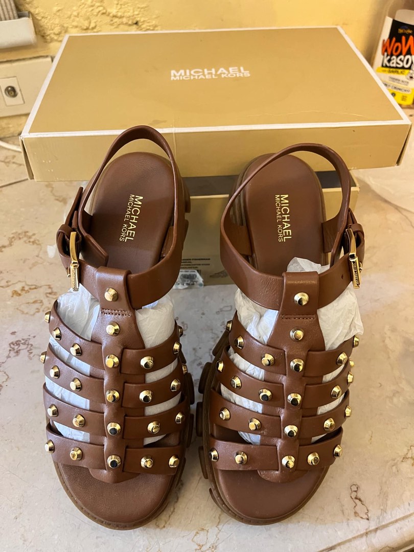 Michael Kors Jagger Riley Girls Sandals In Camel