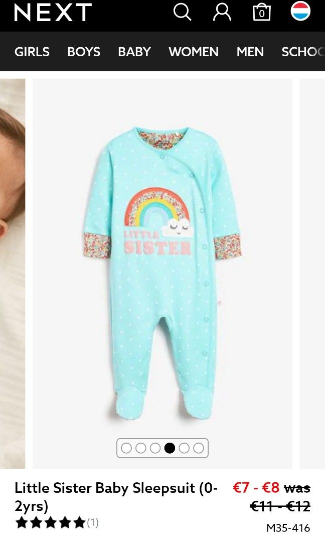 Next UK Baby Little Sister Sleepsuit Babies Kids Babies Kids Fashion on Carousell