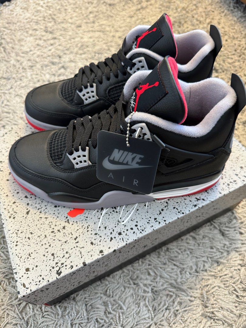 Nike Air Jordan 4 Bred 2024 Men Size Shoe US 10 Men s Fashion Footwear Sneakers on Carousell