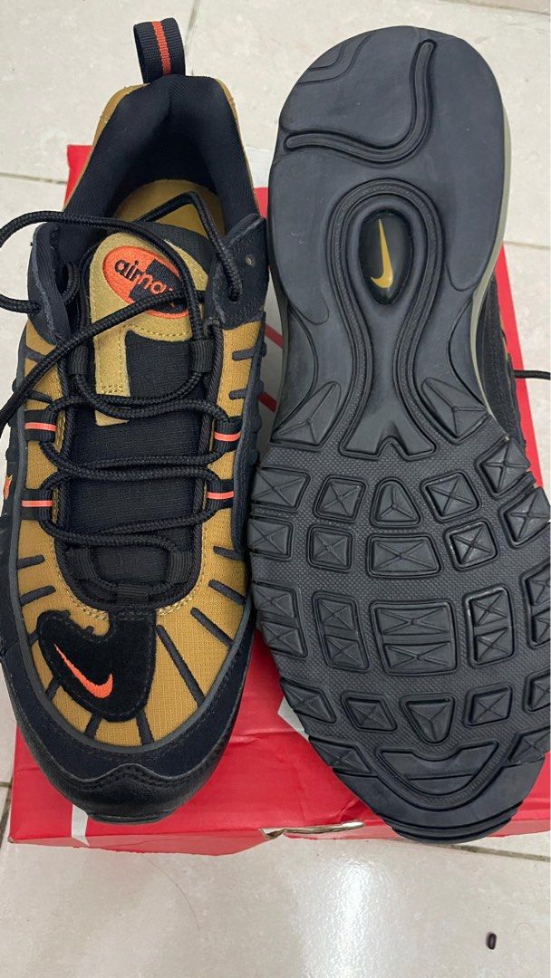 Nike airmax 98 black cosmic clay wheat Men s Fashion Footwear Sneakers on Carousell