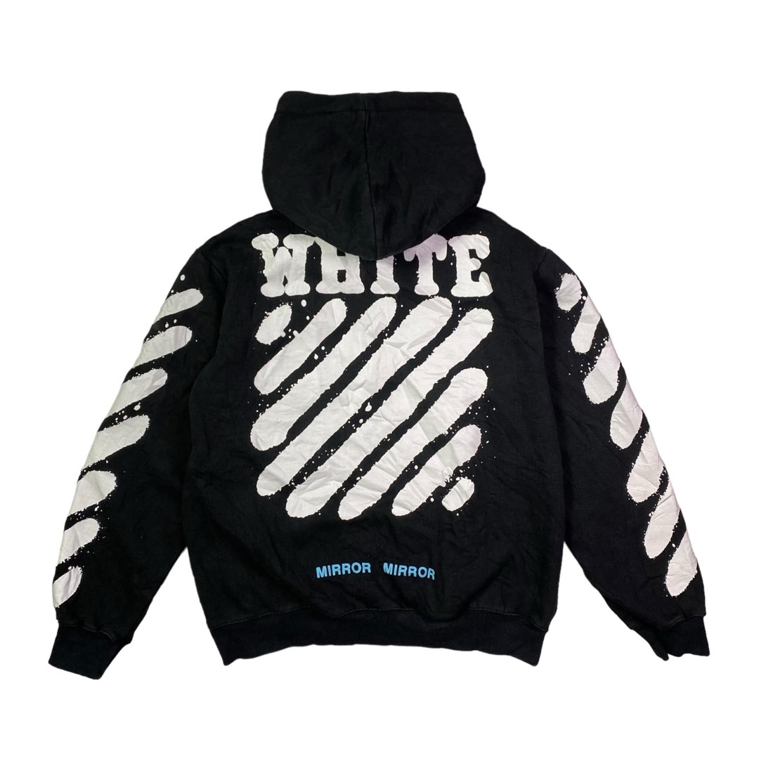Off White Spray Paint Hoodie Men s Fashion Tops Sets Hoodies on Carousell