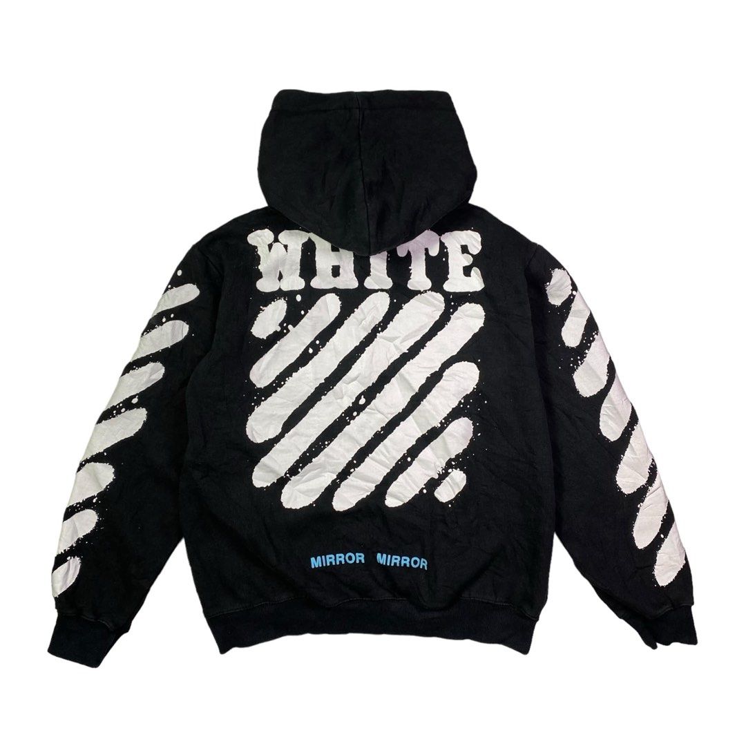 Off White Spray Paint Hoodie Men s Fashion Tops Sets Hoodies on Carousell