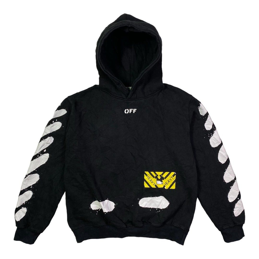 Off white black spray paint hoodie hotsell