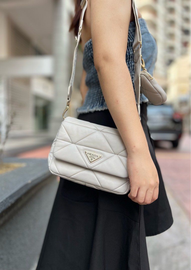Prada White Patchwork Leather System Crossbody Bag Luxury Bags Wallets on Carousell