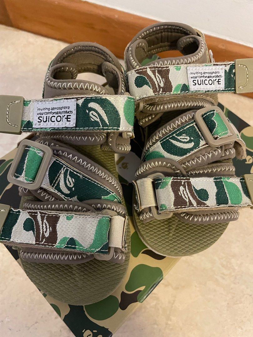 SUICOKE X BAPE CAMO GREEN SANDALS TODDLER OG 044 KIDS Luxury Sneakers Footwear on Carousell