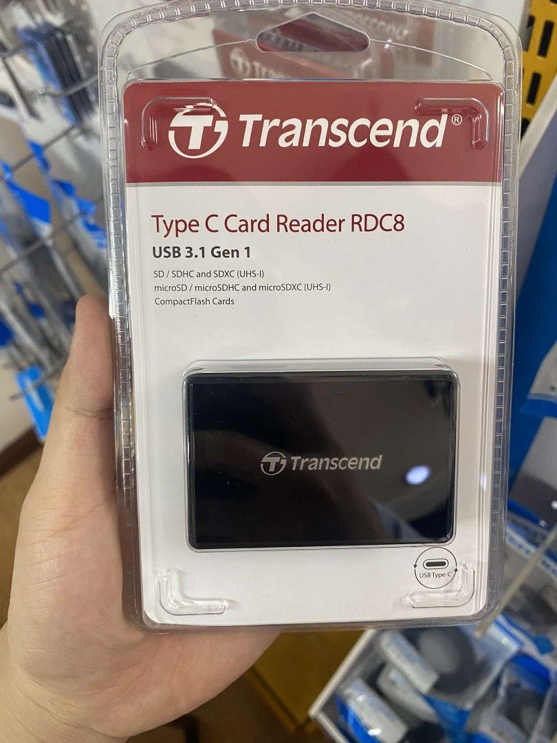 Transcend RDC8 SD/microSD/CF Card Reader USB Type-C 3.1 TS-RDC8K2 (Category: Hard Disks & Thumbdrives) located in Pasig City. Submitted by techubstoreandaccessories (Listing ID 1323320882, Image 1). Description: Transcend RDC8 SD/microSD/CF Card Reader USB Type-C 3.1 TS-RDC8K2 Ready for Pick Up / Delivery ‼️ 📌 DETAILS: ✅Actual Picture Posted. ✅BRAND NEW & ORIGINAL. ✅7 Days Replacement for Factory Defects and 1year Warranty. (Terms and conditions