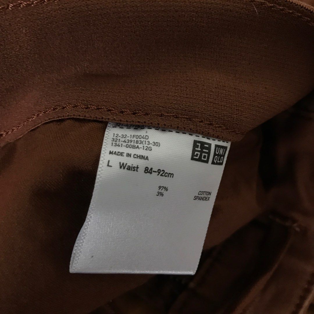 Uniqlo Stretch Comfort Pants (Category: Trousers) located in Marikina City. Submitted by tagpi (Listing ID 1323349948, Image 2). Description: Size tag in the photos. Brown PROMO: Buy 3 pants from my profile for 1,000 pesos. Buy ALL 5 pants for 1500 pesos In very good condition. Color may vary due to lighting. Shipping fee must be shouldered by buyer. Lalamove or Grab Express is an option. Payment through Gcash. RFS: Decluttering .