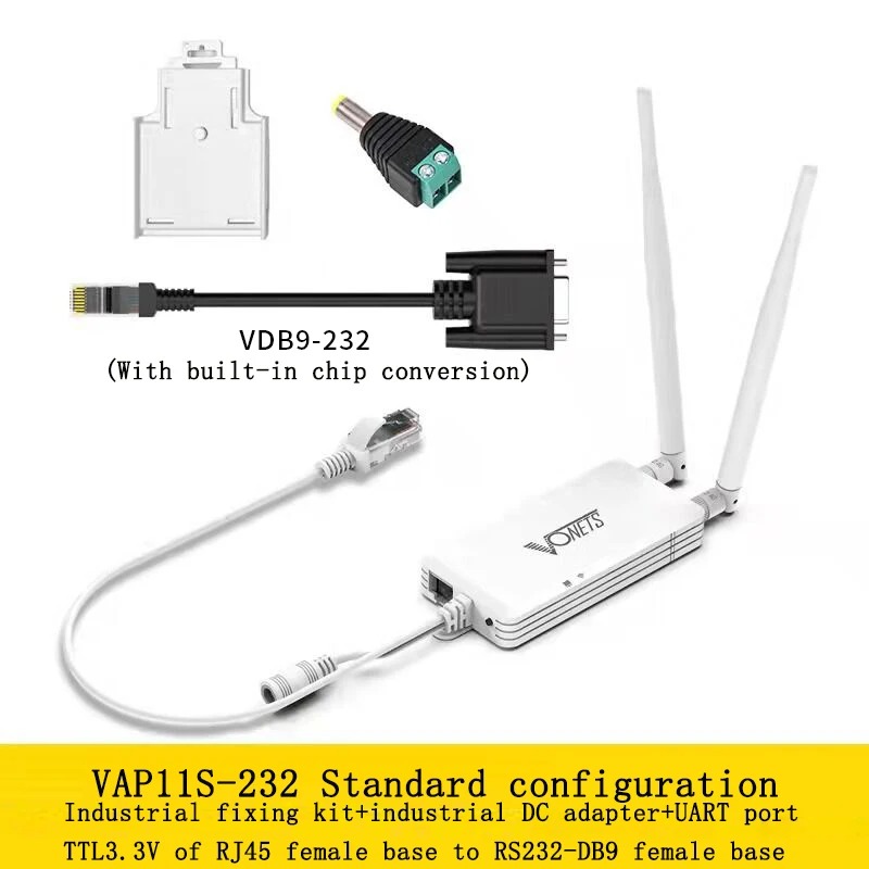 Vonets serial port server VAP11S-RS232 to RJ45 wired to wireless wifi ...
