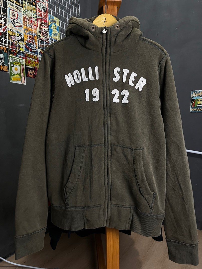 Zip hoodie sherpa hollister stm bahan tebal berat 1kg