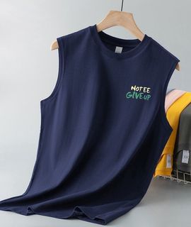 (NEW) **NOT GIVE UP** Blue Tank Top (全新) 寶藍色男裝純綿背心•健身藍球汗衫•運動服•波衫 (100% Cotton)64201448878339110