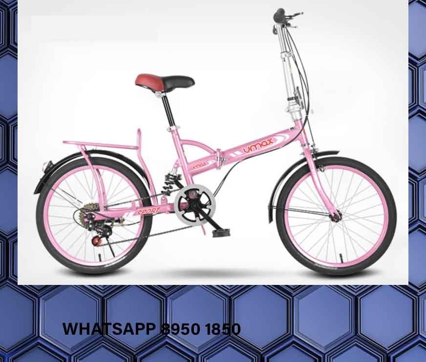 20 Inch 6 Speed Foldable bike Vmax Pink Folding Bicycle Adults children 20 With 140 front lady mesh baby adult 24 inch child food delivery 16